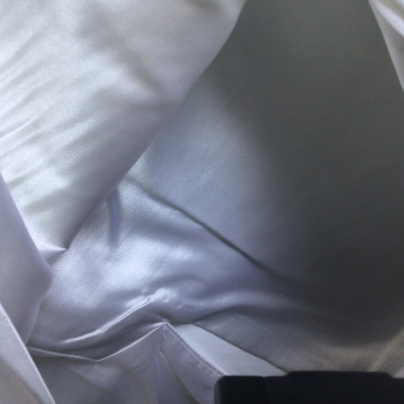 White Straight Linen Blend Skirt Sz 10 front & rear zippers. Excellent condition - Picture 8 of 10